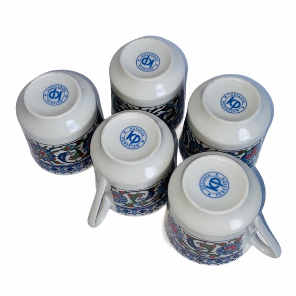 NWOT 5 Kutahya Porcelain Topkapi Coffee Cups - Picture 7 of 8